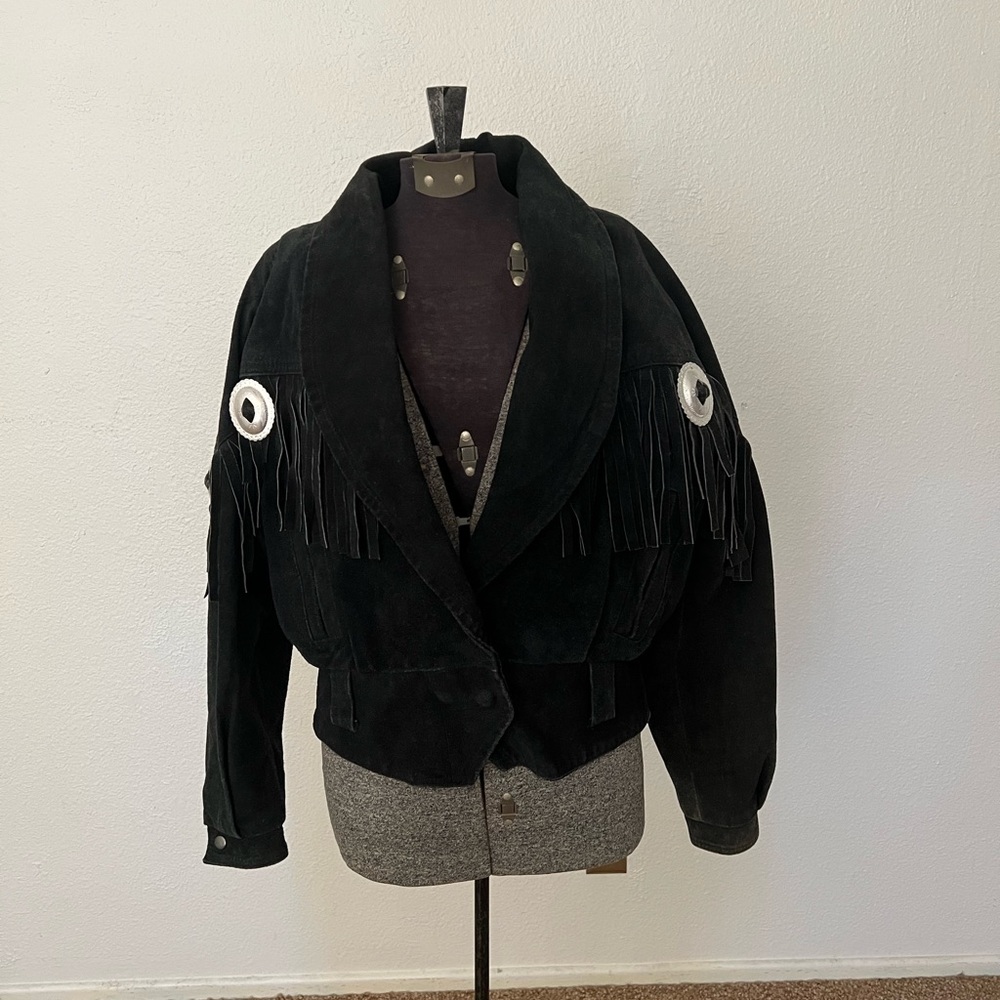 Stylish Black Fringe Women's Jacket